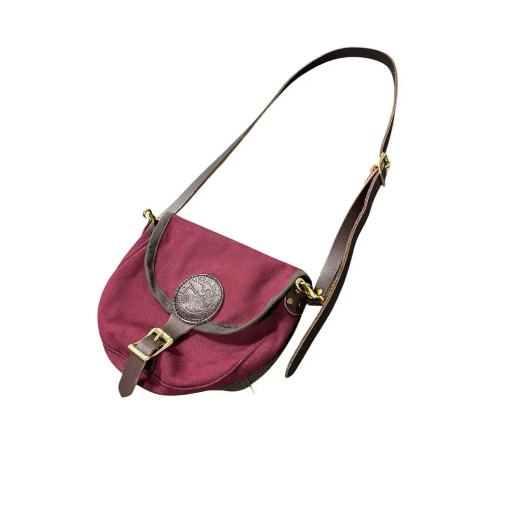 Duluth Pack Canvas Leather Strap Burgundy Shell Purse Shoulder Bag Small Clean